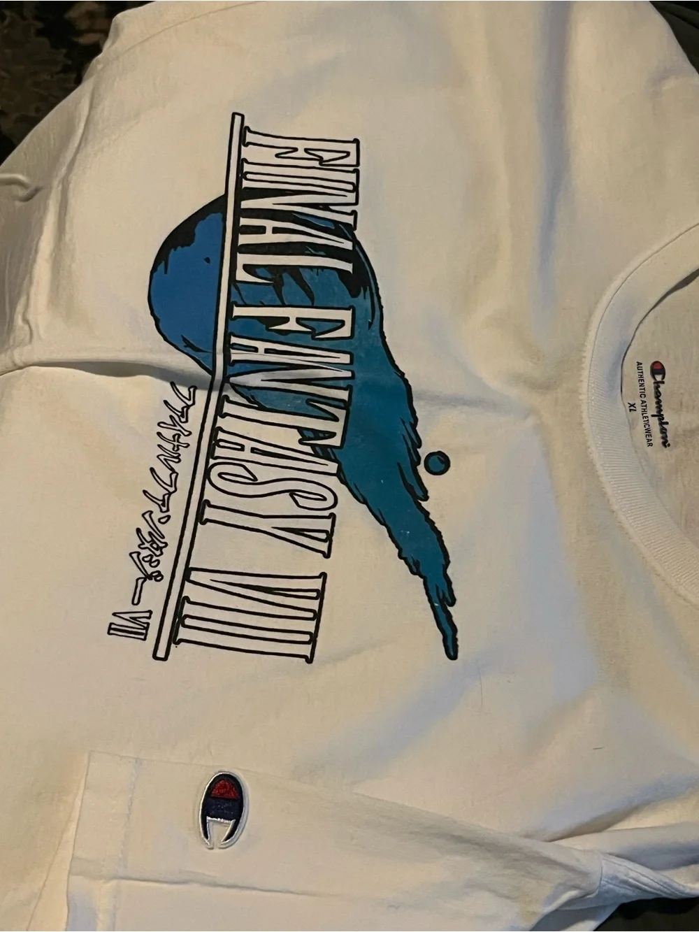 Champion White Short-Sleeve Final Fantasy VII Graphic Tee with Blue Logo - Picture 4 of 4